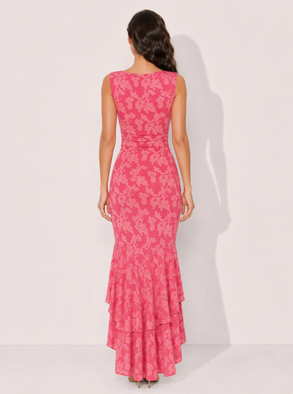 Isabella Floral Ruffle Maxi Dress