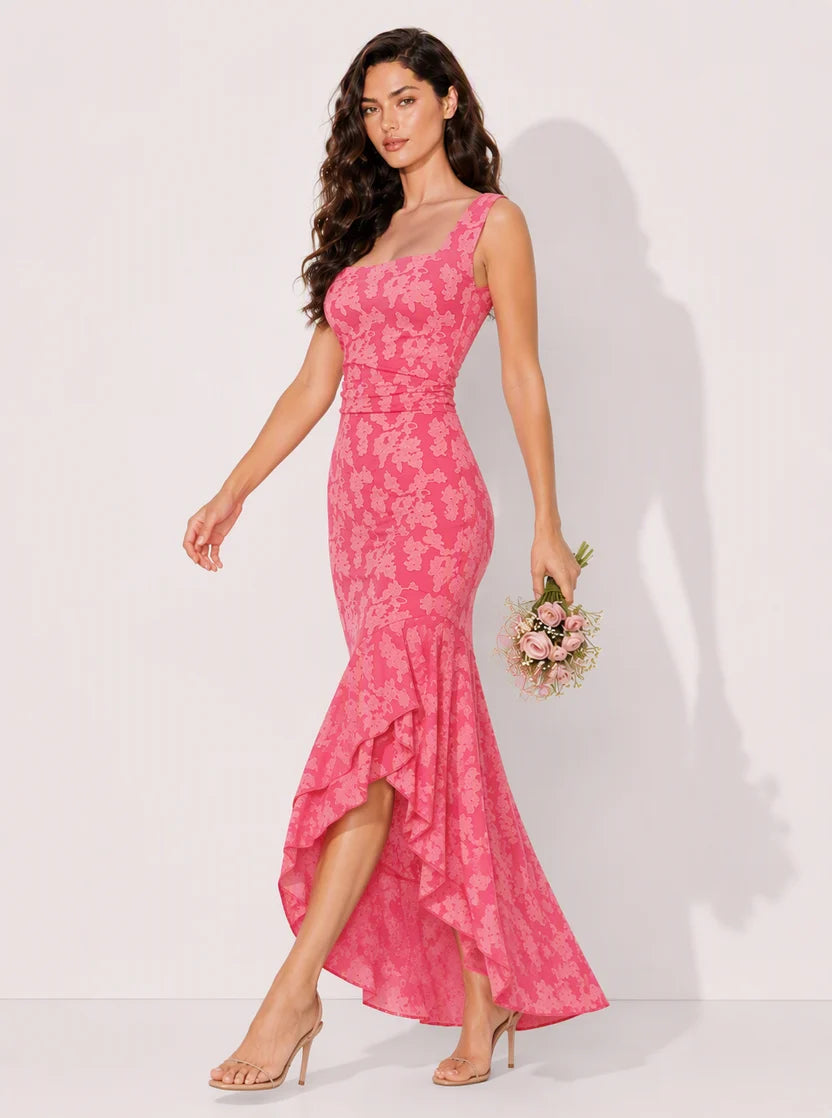 Isabella Floral Ruffle Maxi Dress