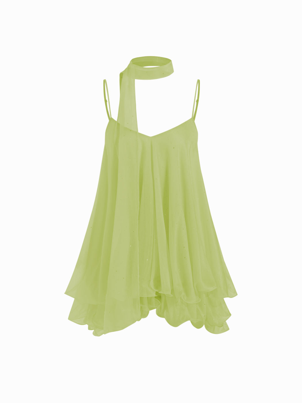 Halter Sequin Mini Dress With Scarf